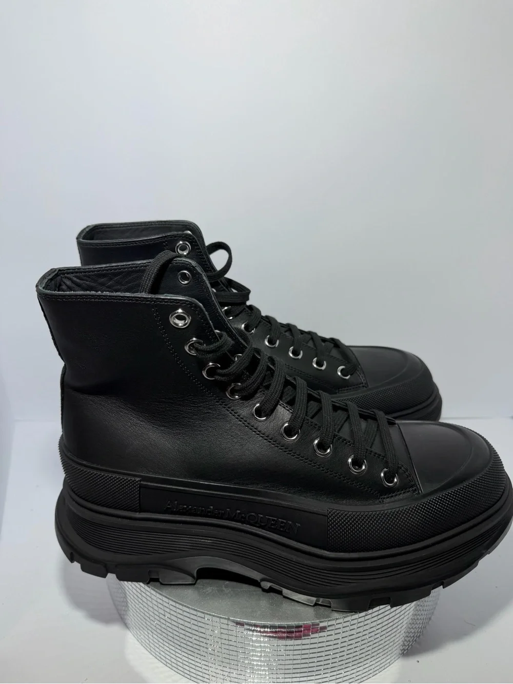 Alexander  McQueen  men’s Black High-Top Platform Boots size 42/9 new w/out tags